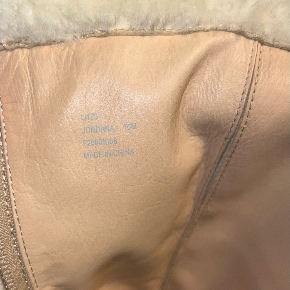 Coach Beige Heeled Boots with Shearling Trim - Picture 13 of 13